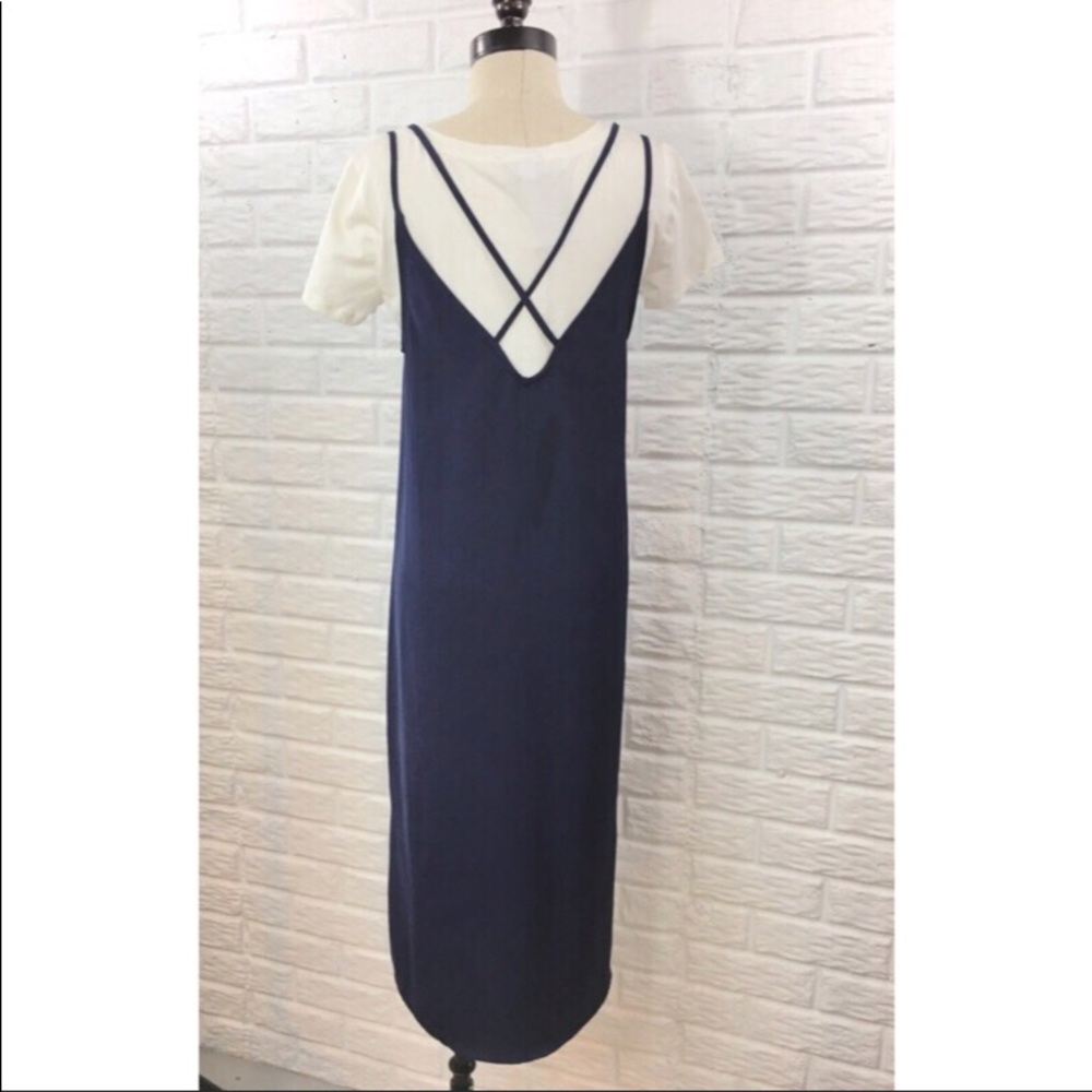 Navy midi dress